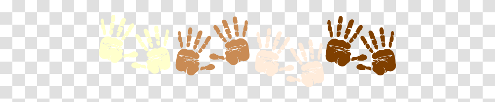 Row Of Multicultural Handprints Clip Art, Stain, Outdoors, Nature, Sea Transparent Png