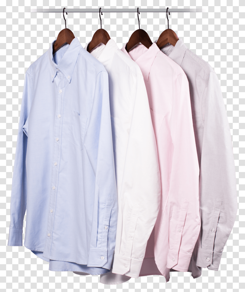 Row Of Oxford Shirts On Hangers Clothes On Hangers, Apparel, Dress Shirt, Person Transparent Png