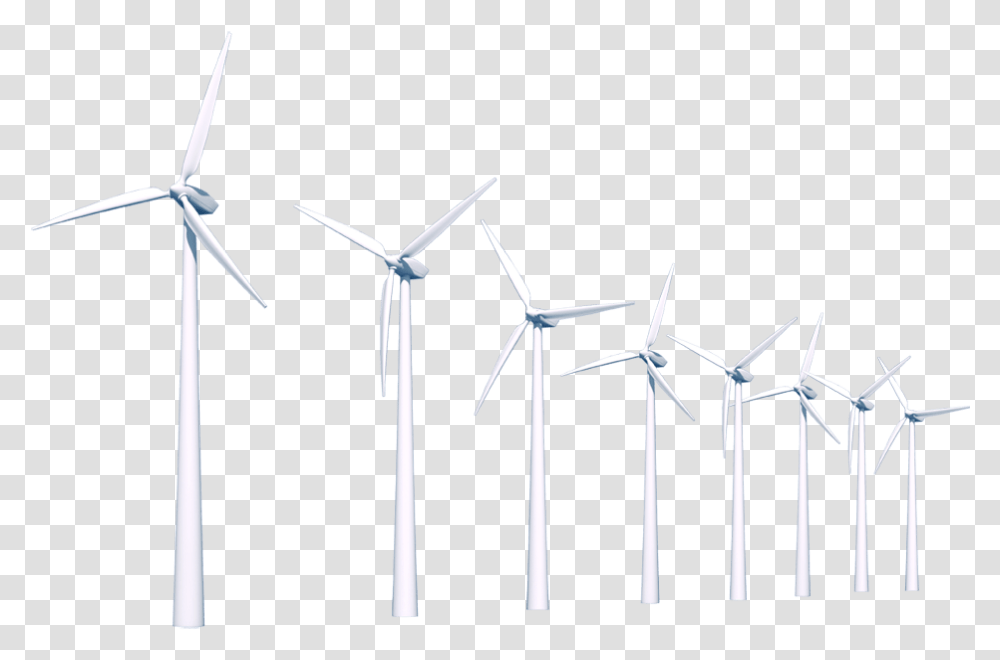 Row Of Wind Turbines Wind Turbine, Engine, Motor, Machine, Utility Pole Transparent Png