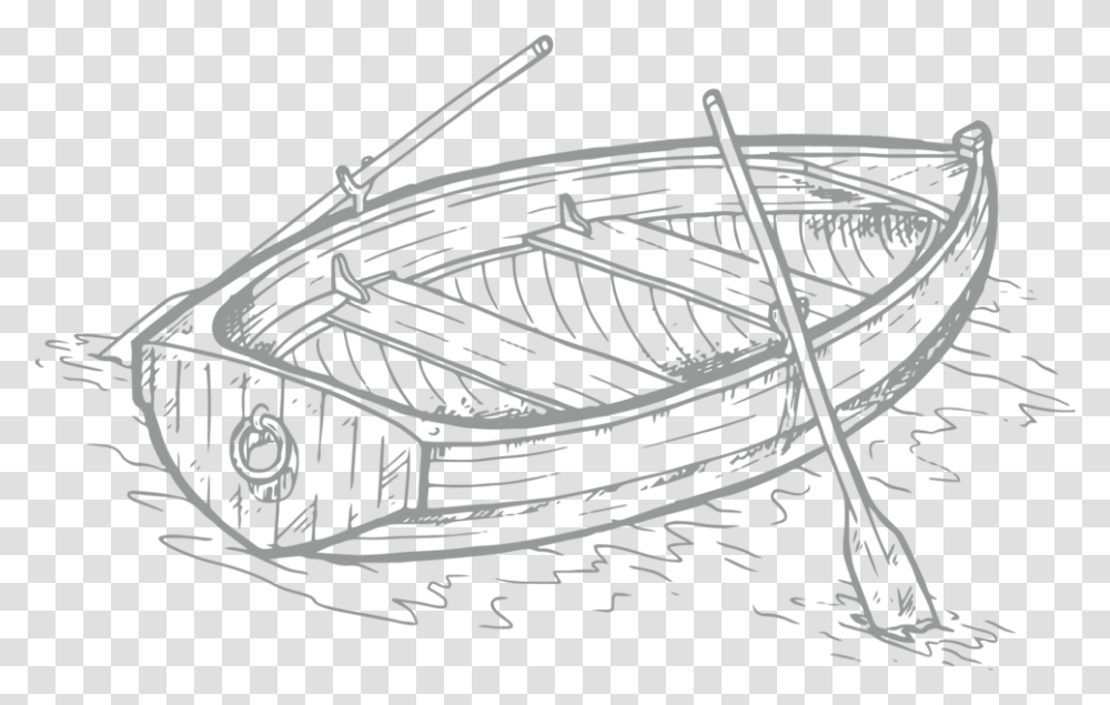 Rowboat 01 Sketch, Transportation, Vehicle, Spoke, Sundial Transparent Png