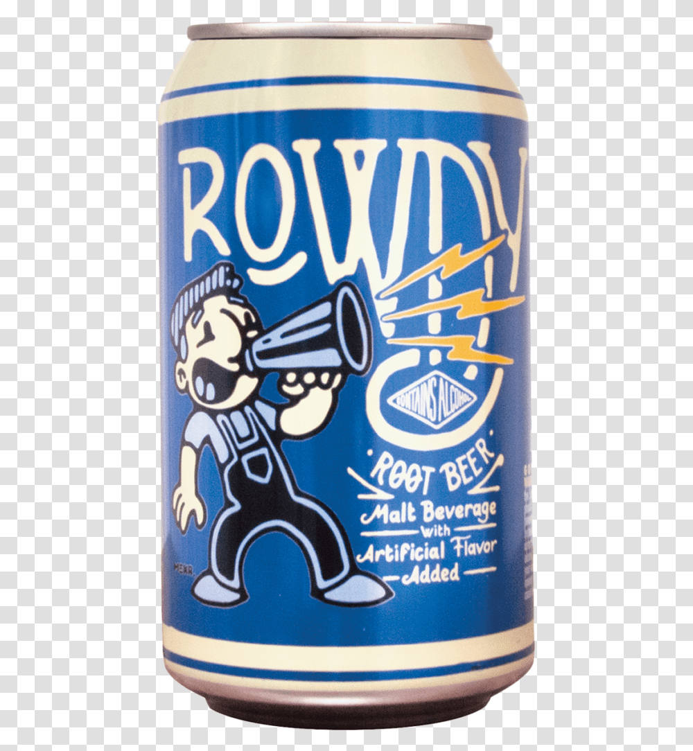 Rowdy Root Beer Can Beer, Alcohol, Beverage, Bottle, Label Transparent Png