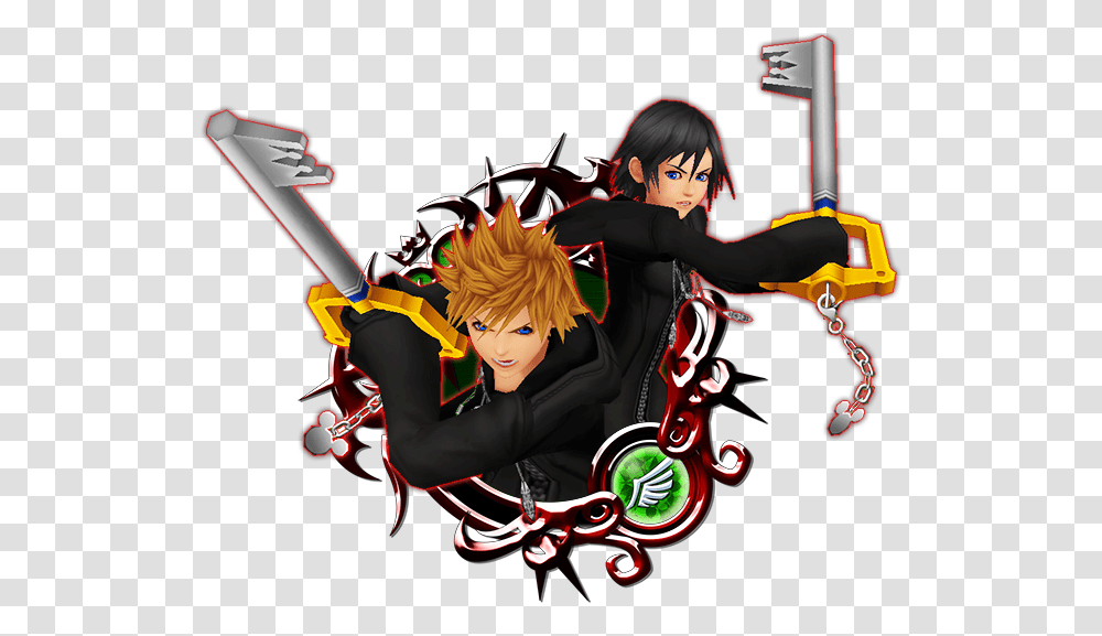 Roxas Amp Xion Stained Glass 6 Khux, Person, Manga, Comics, Book Transparent Png