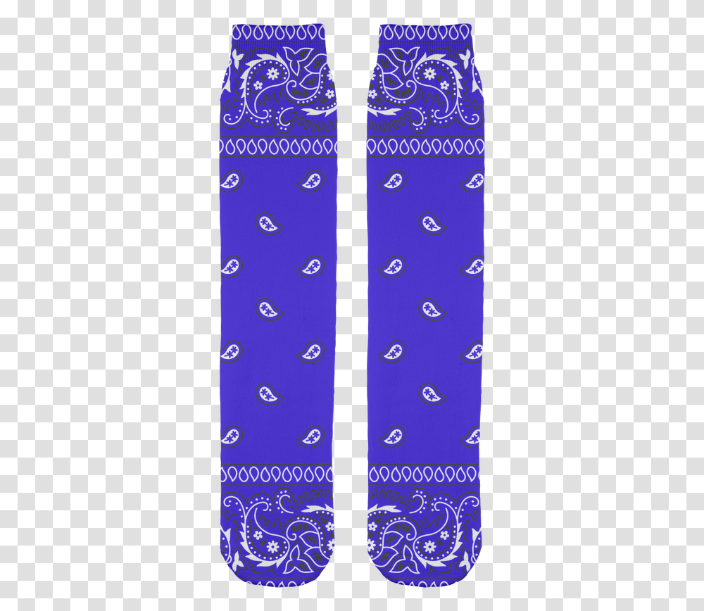 Royal Blue Bandana Print Socks Unisex Blue Tie, Apparel, Alphabet Transparent Png