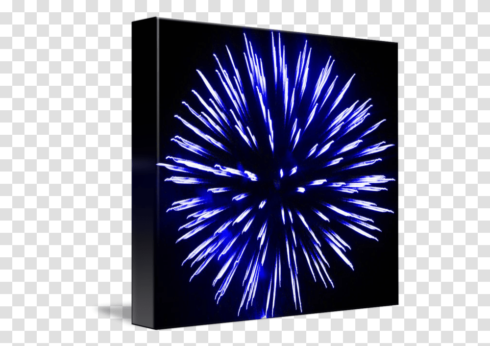 Royal Blue Fire Art Flower Burst By Sr Smith Fireworks, Nature, Outdoors, Night, Monitor Transparent Png