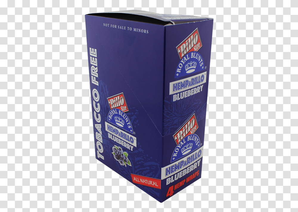 Royal Blunts Rillo Size Hemp Wraps Blueberry Flavor Carton, Box, Cardboard, Food, Bottle Transparent Png