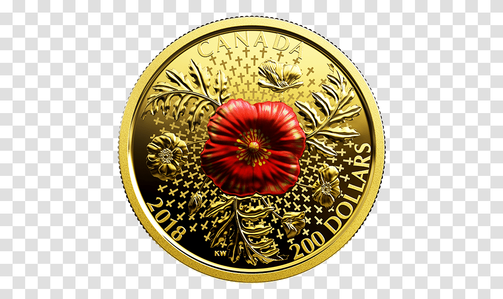 Royal Canadian Mint Armistice, Coin, Money, Rug, Gold Transparent Png