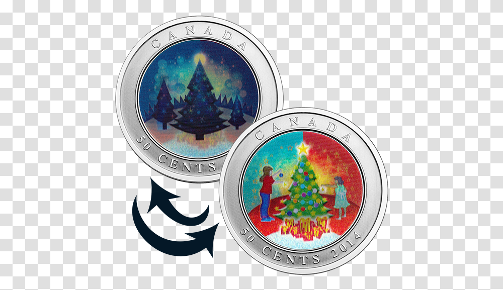 Royal Canadian Mint Christmas Coins, Tree, Plant, Person, Ornament Transparent Png