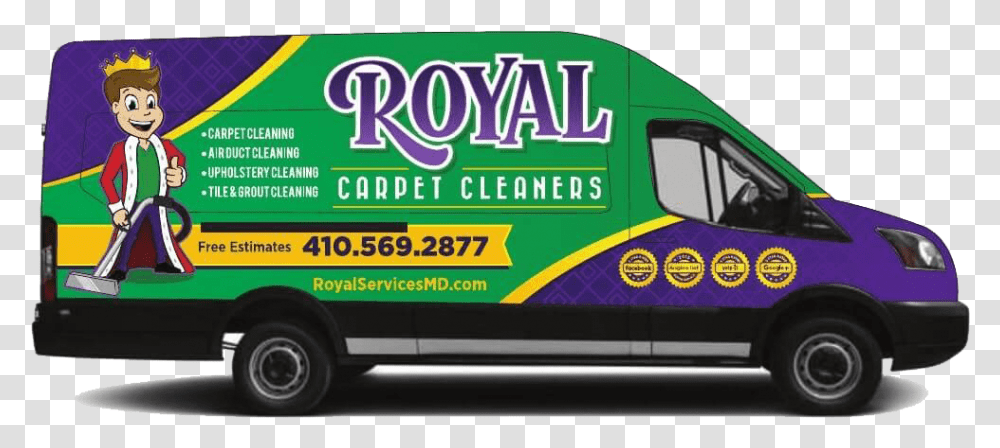 Royal Carpet Cleaners Royal Carpet Cleaning Logo, Moving Van, Vehicle, Transportation, Person Transparent Png