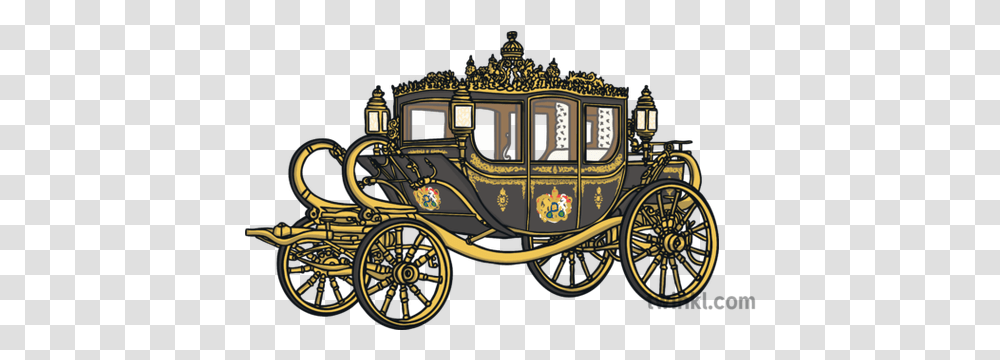 Royal Carriage Queen Ks1 Illustration Twinkl Royal Carriage, Vehicle, Transportation, Wagon, Horse Cart Transparent Png