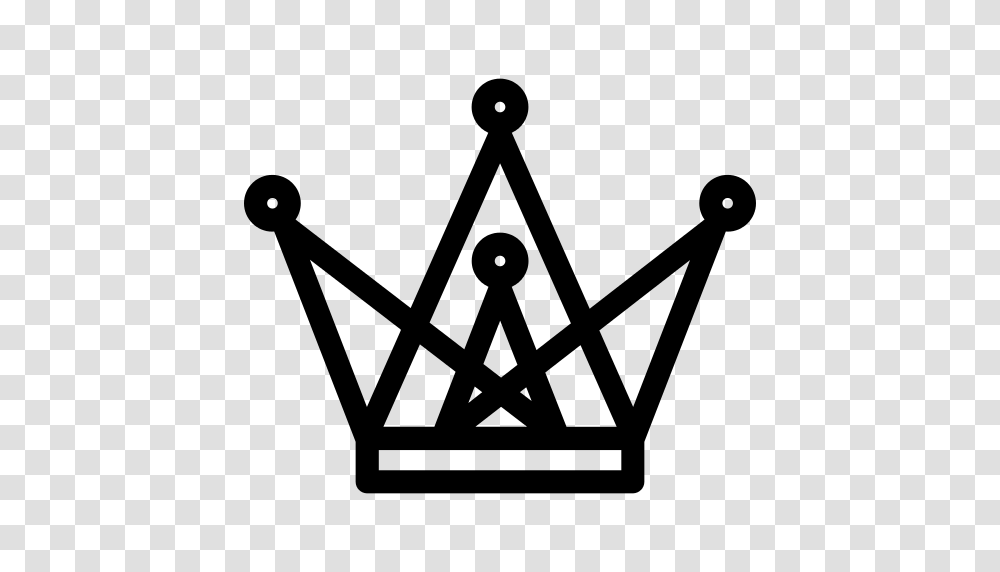 Royal Crown Made Of Triangle Outlines And Circle Shapes Icon, Gray, World Of Warcraft Transparent Png