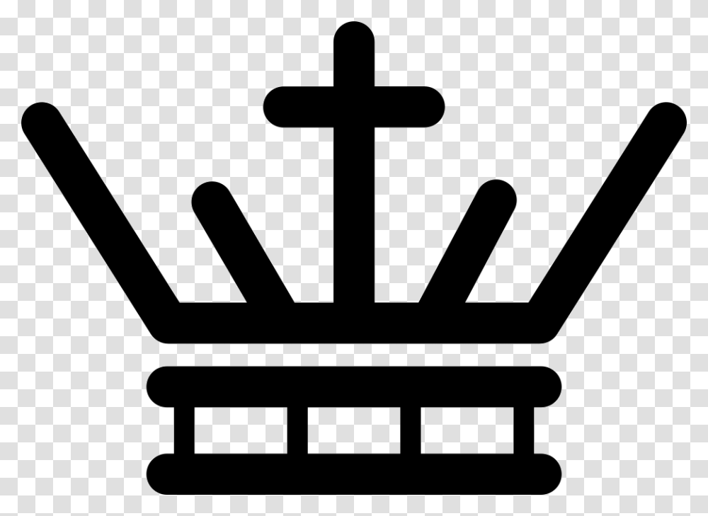 Royal Crown Of Lines With A Cross Cross, Logo, Trademark, Emblem Transparent Png