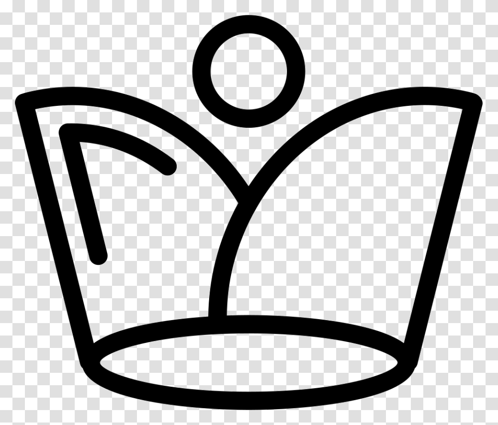 Royal Crown Outline Variant With Circle Shape Icon Free, Stencil, Chair, Furniture, Sunglasses Transparent Png