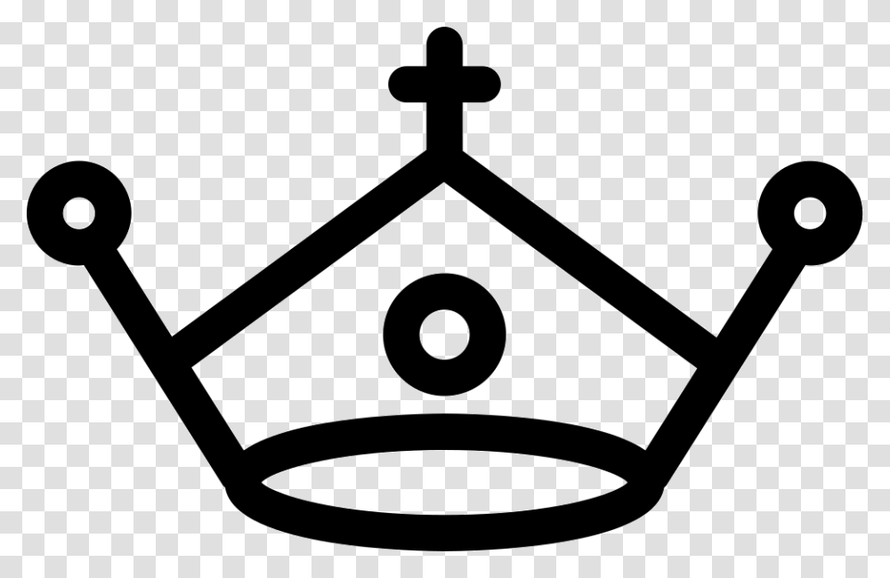 Royal Crown With A Cross Svg Icon Free Download Hyuga Clan Symbol, Silhouette, Triangle, Lighting, Accessories Transparent Png