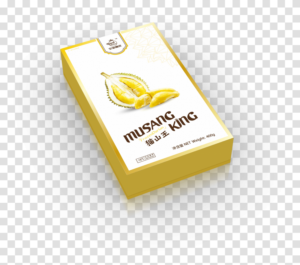 Royal Durian In The Box Horizontal, Label, Text, Food, Business Card Transparent Png