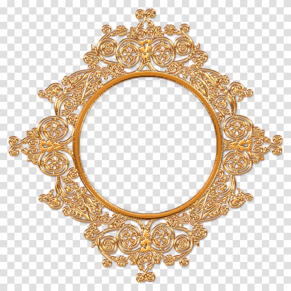 Royal Frame, Oval, Pattern, Gold Transparent Png