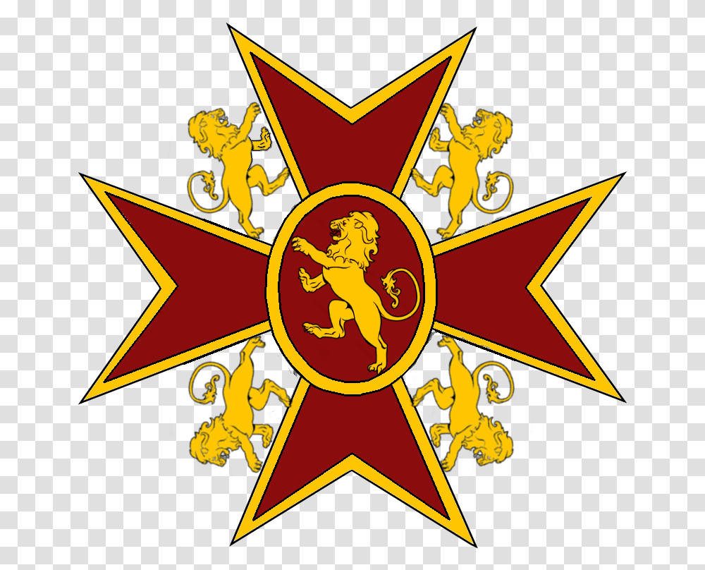 Royal Order Of The Lion Of Godenu Red Maltese Cross, Logo, Trademark, Emblem Transparent Png