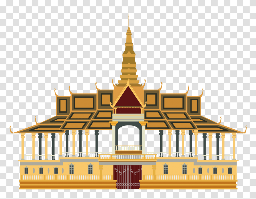 Royal Palace Phnom Penh, Architecture, Building, Temple, Shrine Transparent Png