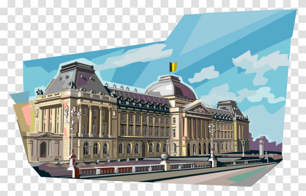 Royal Vector King Palace Brussels Belgium, Mansion, House, Housing, Building Transparent Png