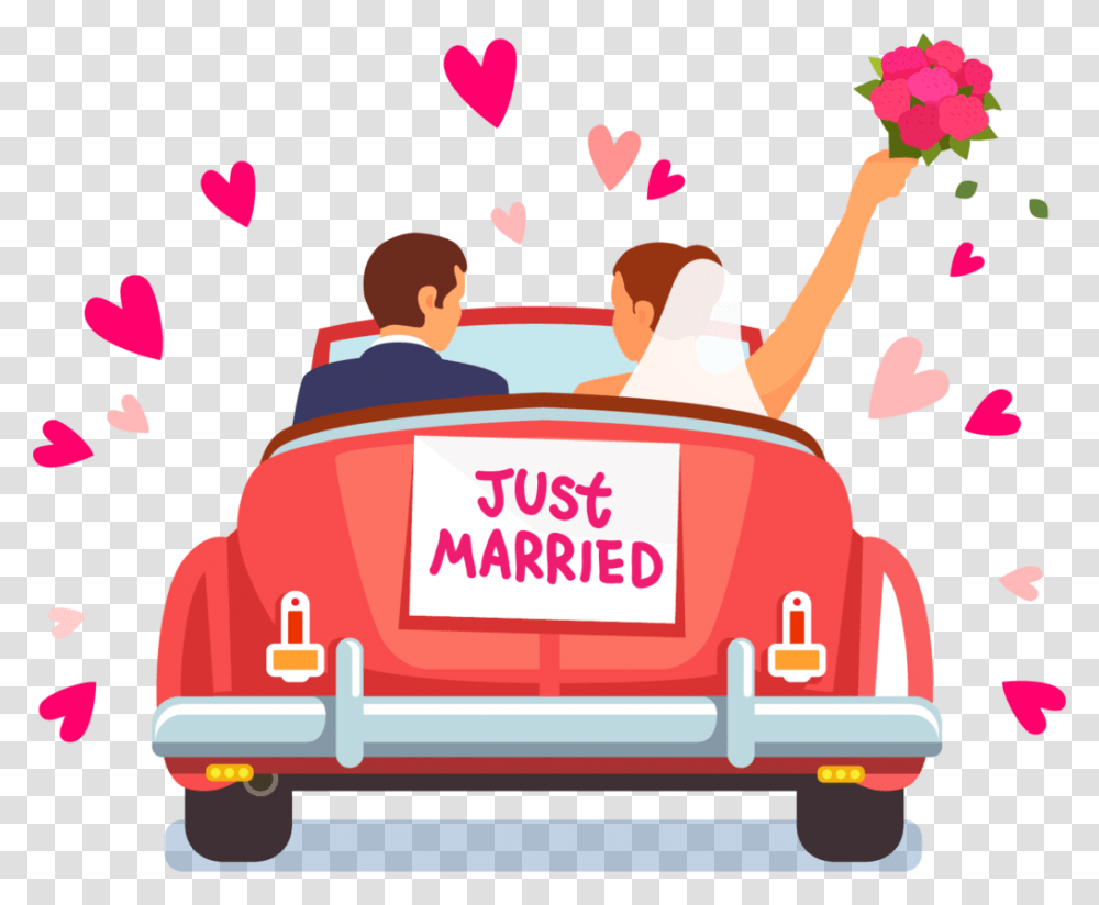 Royalty Free Art Marriage Just Married, Person, Human, Dating, Fire Truck Transparent Png