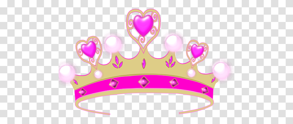 Royalty Free Clipart Illustration Of A Princess Crown On A Pink, Accessories, Accessory, Jewelry, Tiara Transparent Png