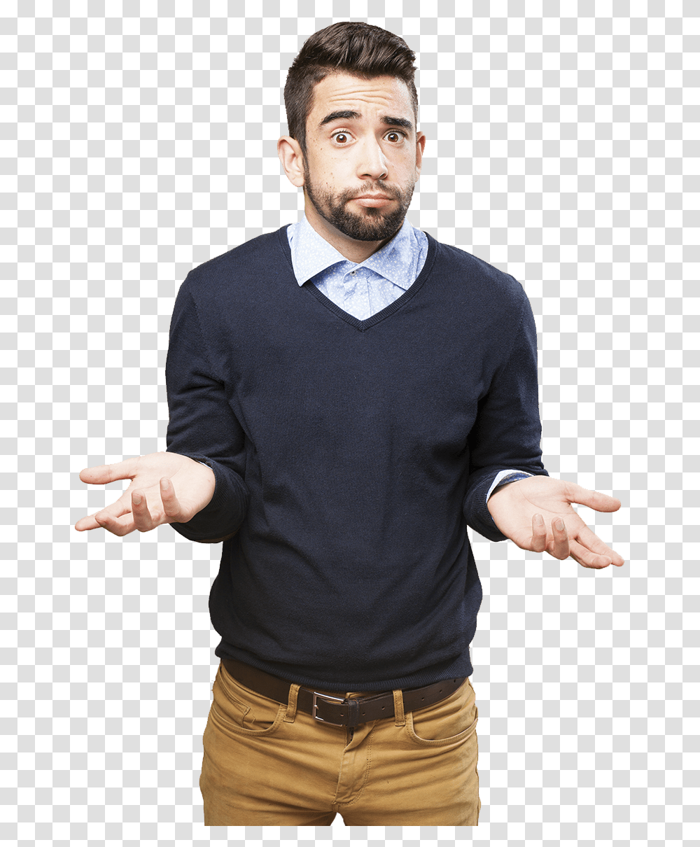 Royalty Free Person Clip Art Confused Man, Sleeve, Apparel, Long Sleeve Transparent Png