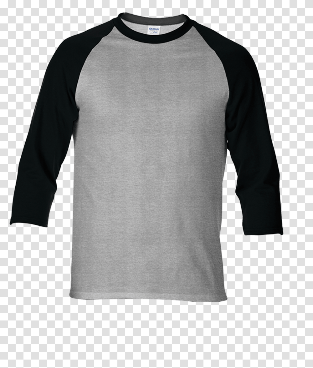 Rs Sport Grey Black Gildan 3 4 Raglan T Shirt, Sleeve, Apparel, Long Sleeve Transparent Png