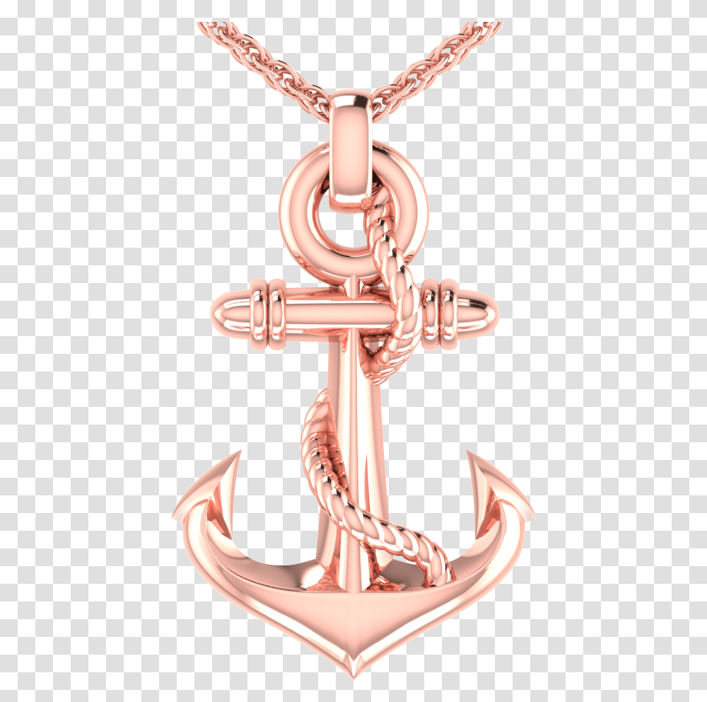 Rsp 0391 Rose Gold Pendant, Hook, Anchor, Cross Transparent Png