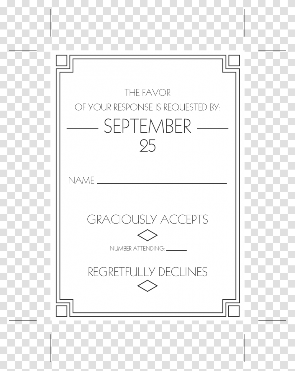 Rsvp Example Of A Quarter Page, Label, Handwriting, Paper Transparent Png