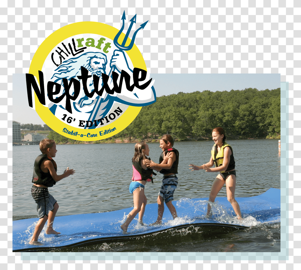 Rubber Dockie Floating Mat Download Neptune Splash Mat, Person, Shorts, Water Transparent Png