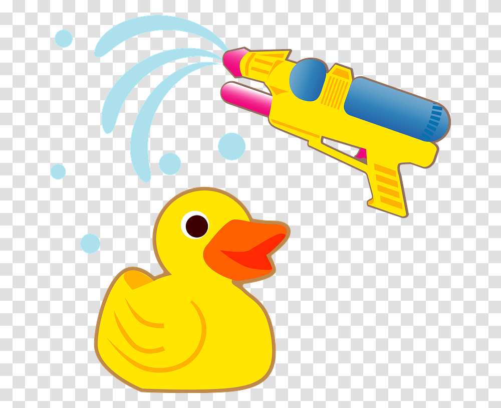Rubber Duck Water Gun Clipart, Toy, Animal, Bird, Poultry Transparent Png