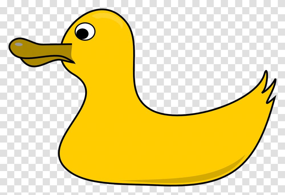 Rubber Duck Yellow Bird Cartoon, Banana, Fruit, Plant, Food Transparent Png