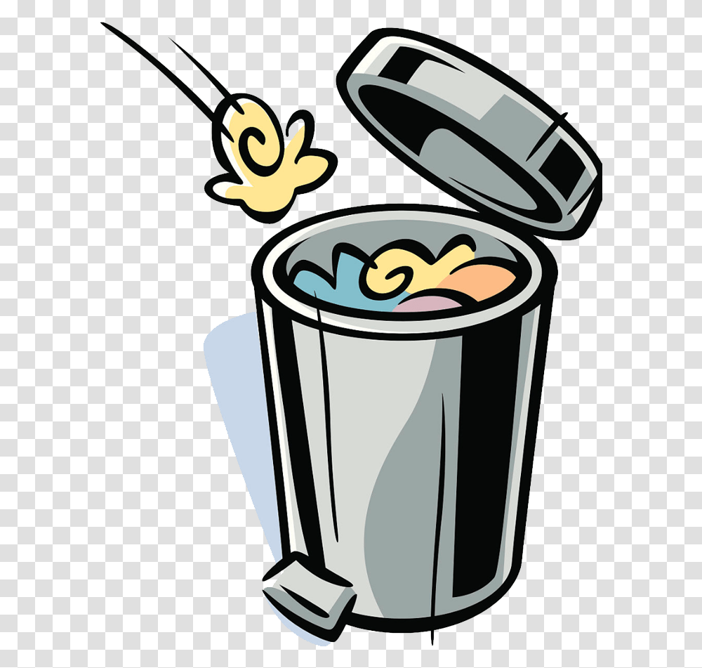 Rubbish Bins Amp Waste Paper Baskets Drawing Cartoon, Tin, Can, Trash Can Transparent Png