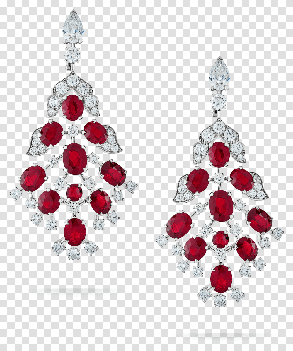 Ruby And Diamond Chandelier Earrings, Accessories, Accessory, Jewelry, Crystal Transparent Png