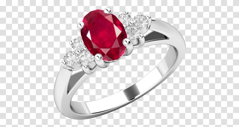 Ruby And Diamond Ring For Women In 18ct White Gold White Gold Ring With Pink Sapphire, Jewelry, Accessories, Accessory, Silver Transparent Png