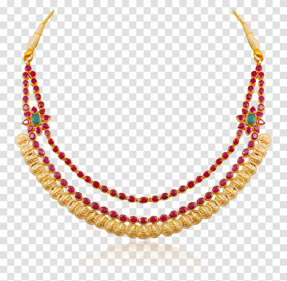 Ruby Emerald Kasu Malai Necklace Half Locket Of Love, Jewelry, Accessories, Accessory Transparent Png