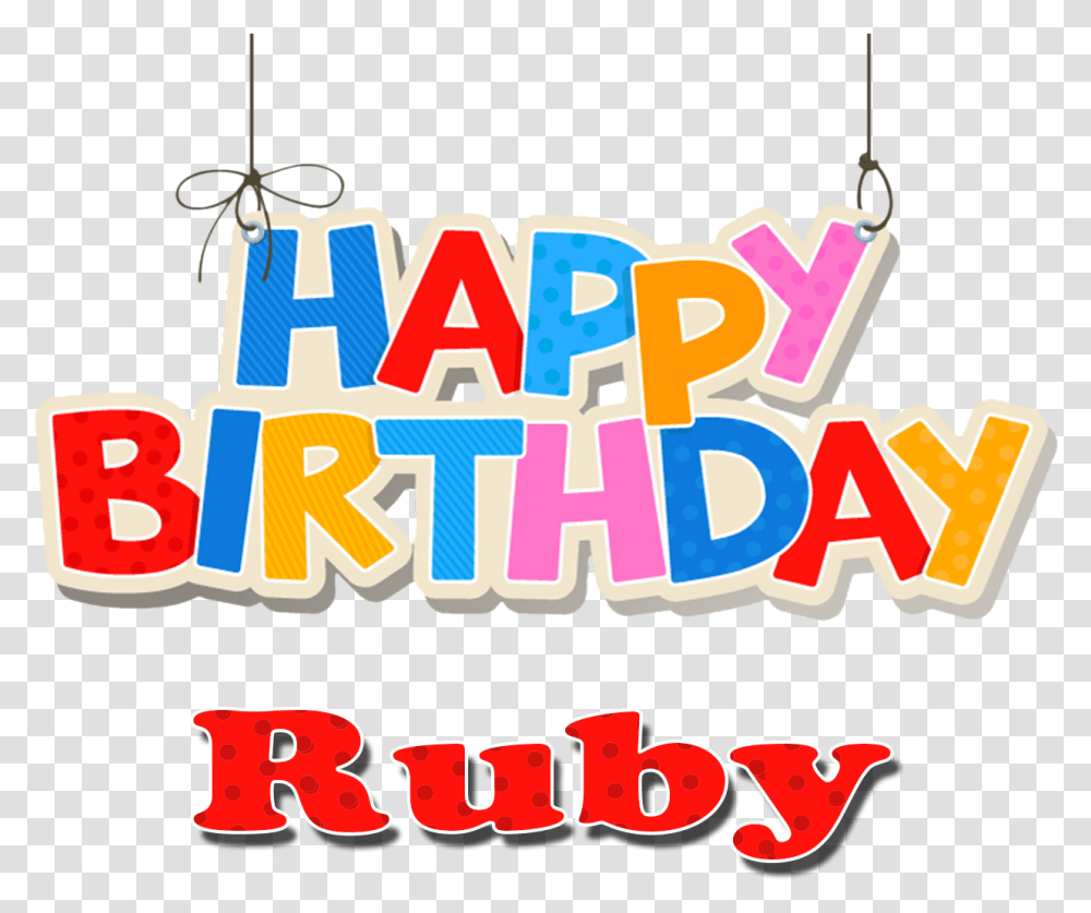 Ruby Happy Birthday Name, Word, Alphabet, Label Transparent Png
