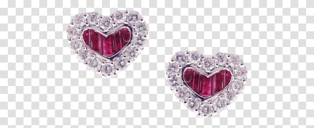 Ruby Heart Adora Diamond Heart Studs Earrings Solid, Jewelry, Accessories, Accessory, Gemstone Transparent Png