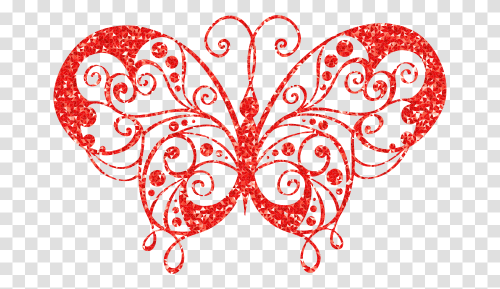 Ruby High Detail Flourish Butterfly Silhouette Butterfly Mandala, Embroidery, Pattern, Stitch, Chandelier Transparent Png