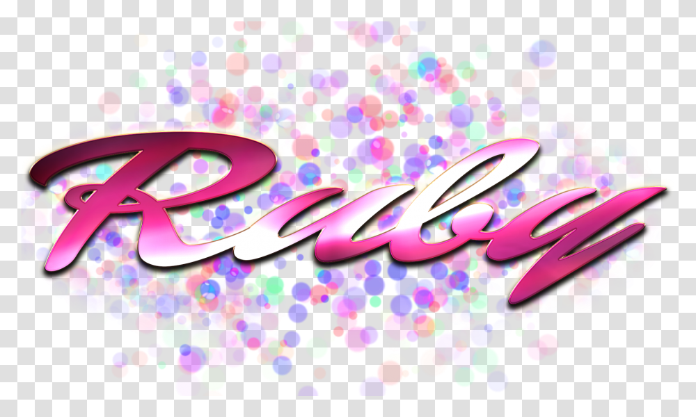 Ruby Name Logo Bokeh, Paper, Confetti, Graphics, Art Transparent Png