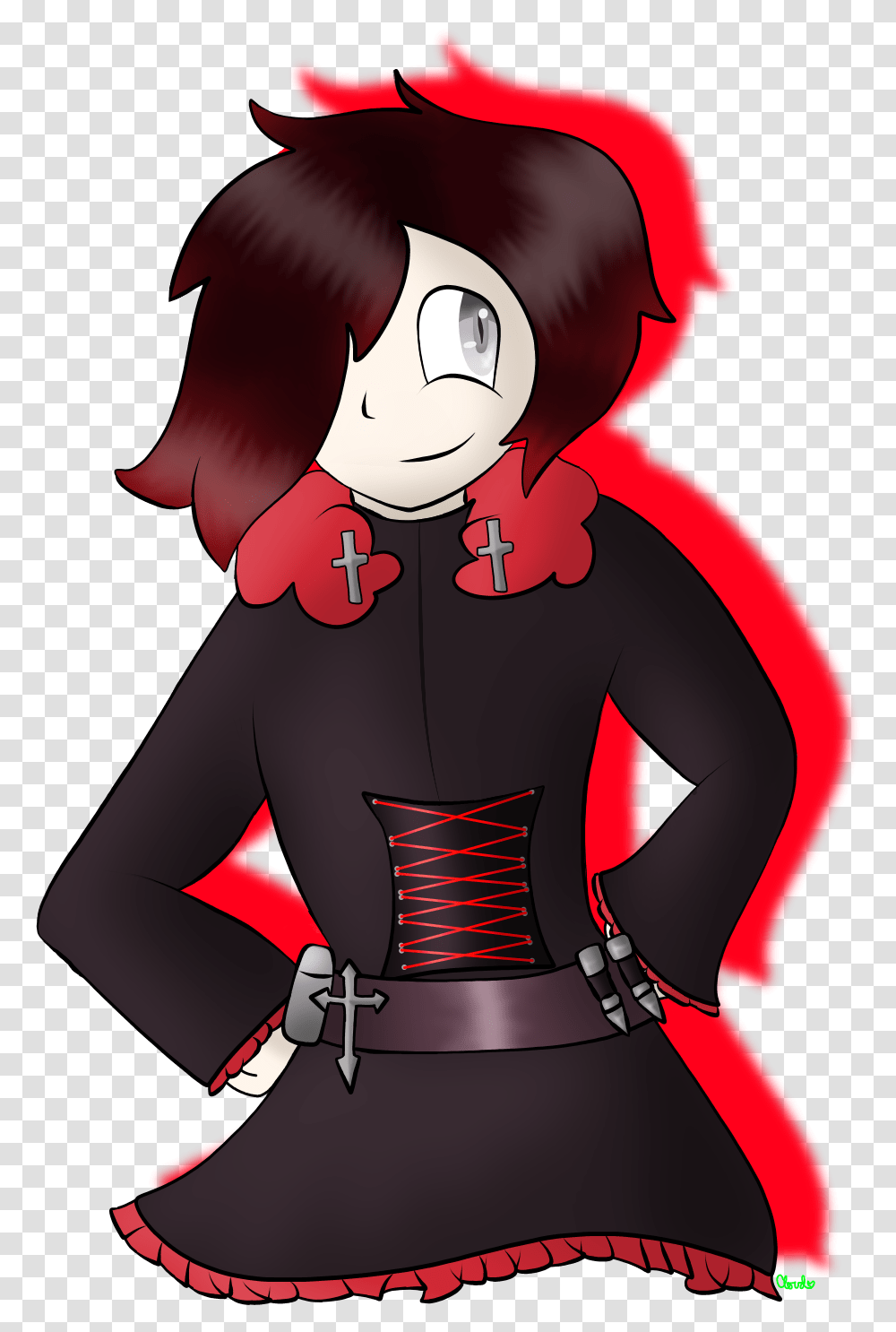 Ruby Rwby Ruby Rose Rwby Above Thestorm Another Firealpaca Cartoon, Person, Sleeve, Hood Transparent Png
