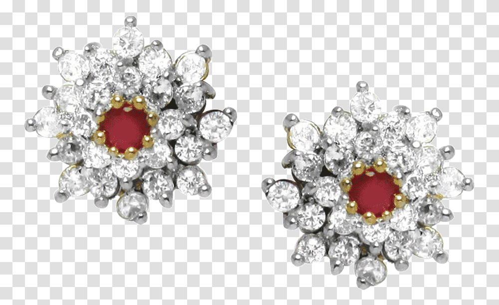 Ruby Stud Earrings White Stones, Accessories, Accessory, Jewelry, Brooch Transparent Png