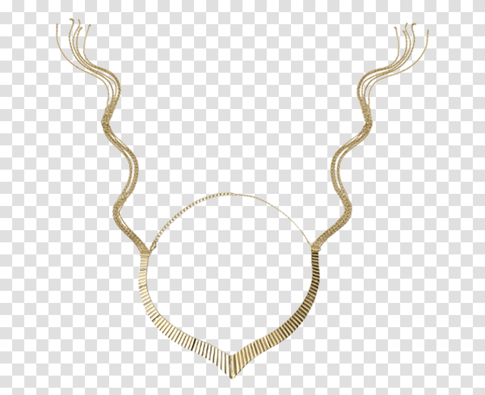 Ruched Gold Metal Collar With Chain Tassels On Each Necklace, Snake, Reptile, Animal Transparent Png