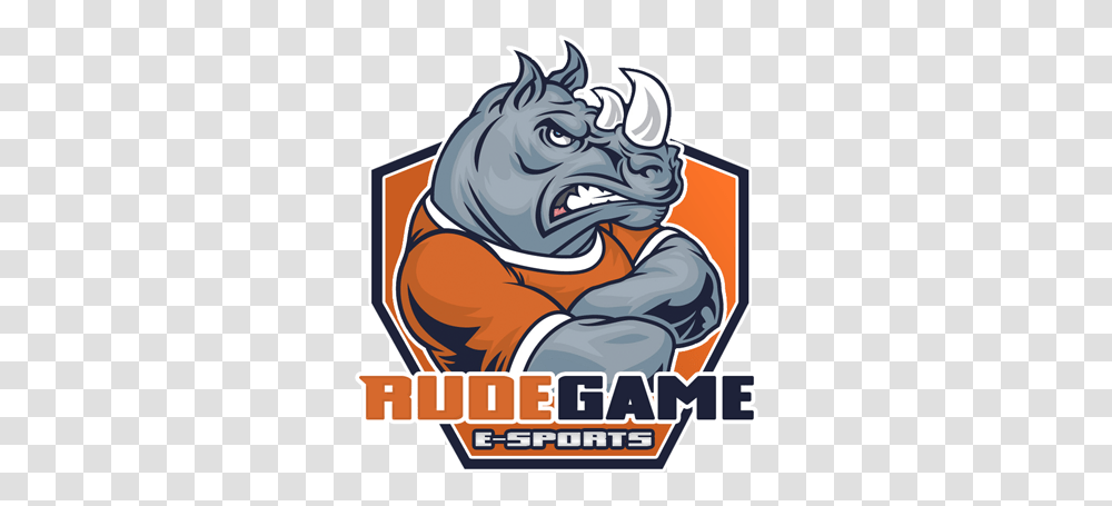 Rude Game Leaguepedia League Of Legends Esports Wiki Rhino Mascot, Poster, Advertisement, Label, Text Transparent Png