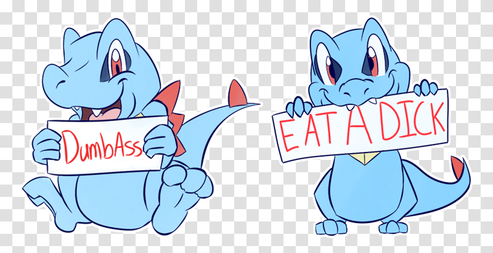 Rude Totodile Sticker Pack Cartoon, Hand, Outdoors, Graphics, Text Transparent Png
