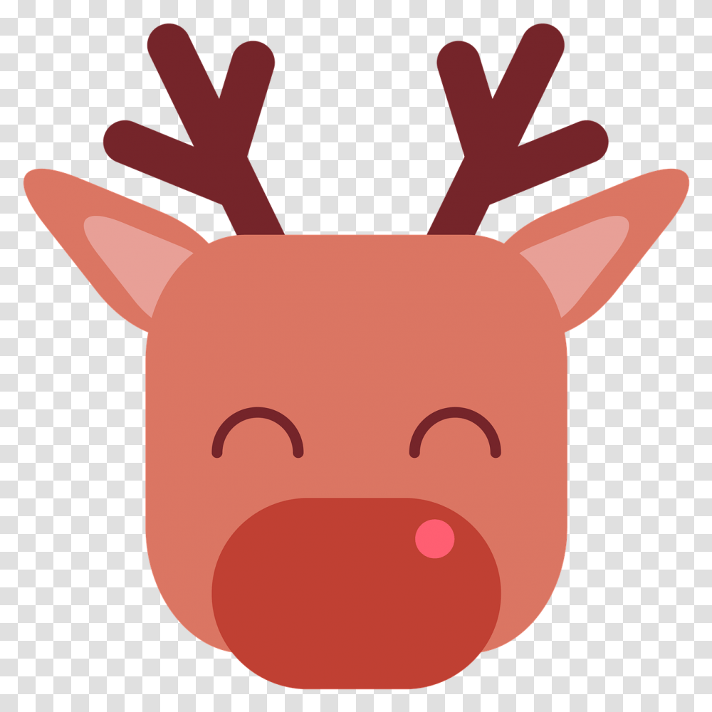 Rudolph Deer Christmas Free Image On Pixabay Cartoon, Piggy Bank, Mammal, Animal Transparent Png