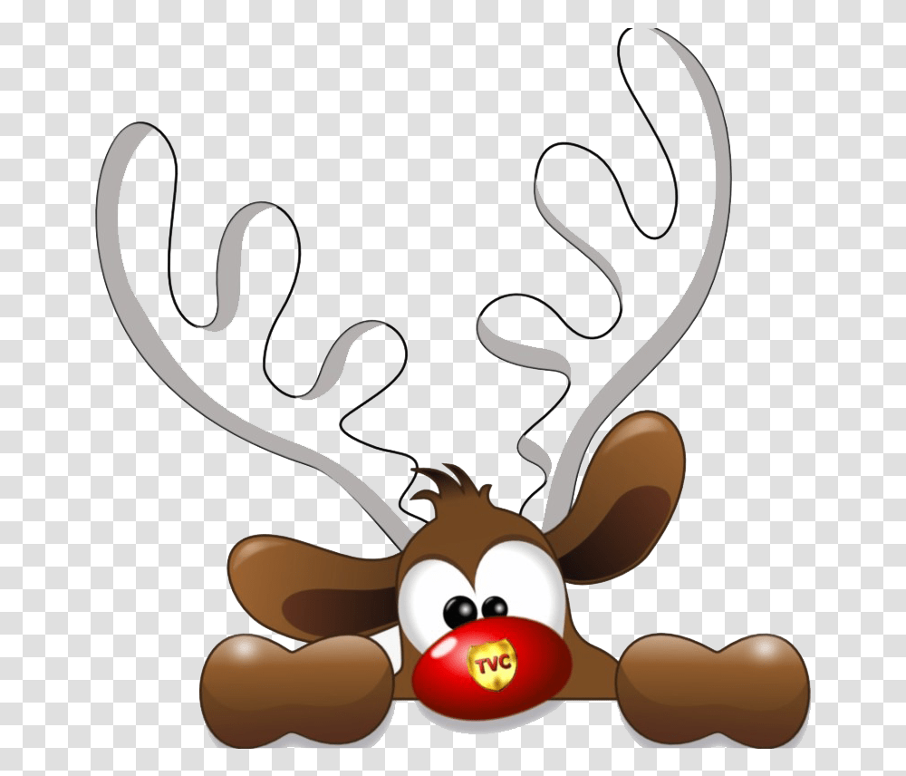 Rudolph Nose Reindeer Head Christmas Clipart, Antler, Wildlife, Mammal, Animal Transparent Png