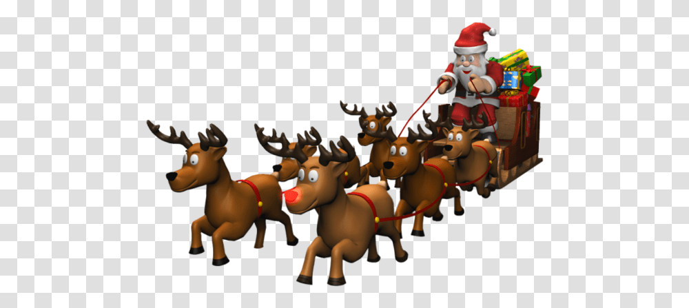 Rudolph Santa Claus Reindeer Christmas Cartoon, Person, Crowd, People, Figurine Transparent Png