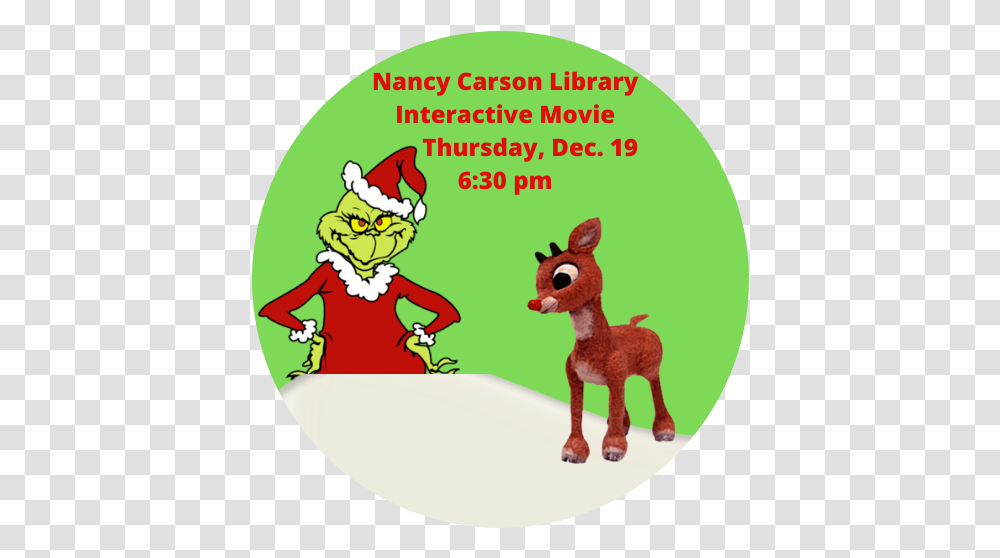 Rudolphgrinch Double Feature Interactive Movie - Abbe Grinch Who Stole Christmas, Mammal, Animal, Label, Text Transparent Png