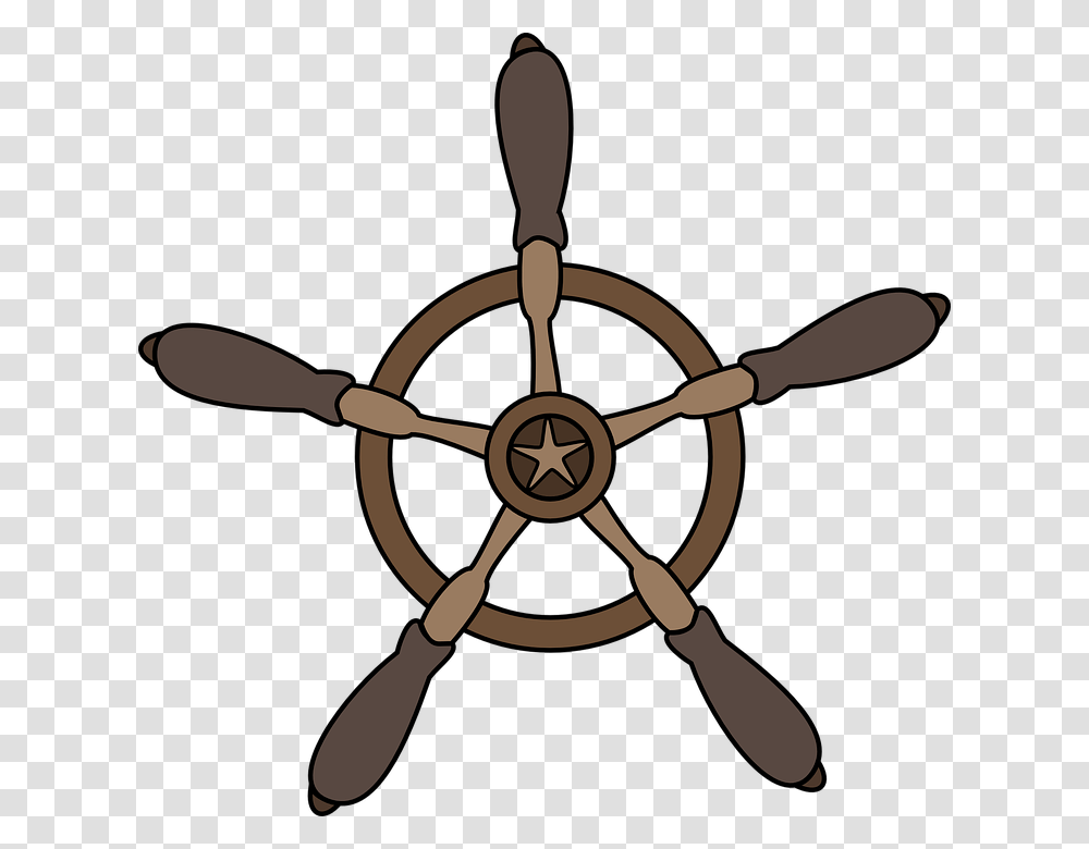 Rueda Barco Mar Ocano Martimo Volante Pirate Ship Steering Wheel Cartoon, Compass Transparent Png