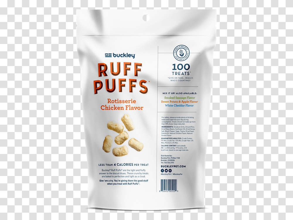 Ruff Puffs Dog Treats White Cheddar Flavor Download Bread, Food, Advertisement, Poster Transparent Png